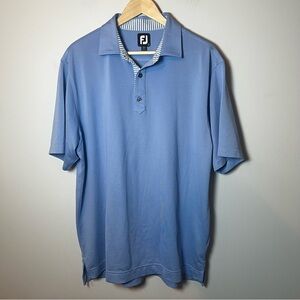 FootJoy FJ Stretch Pique Polo Men’s L Blue Performance Shirt Golf S/S ProDry